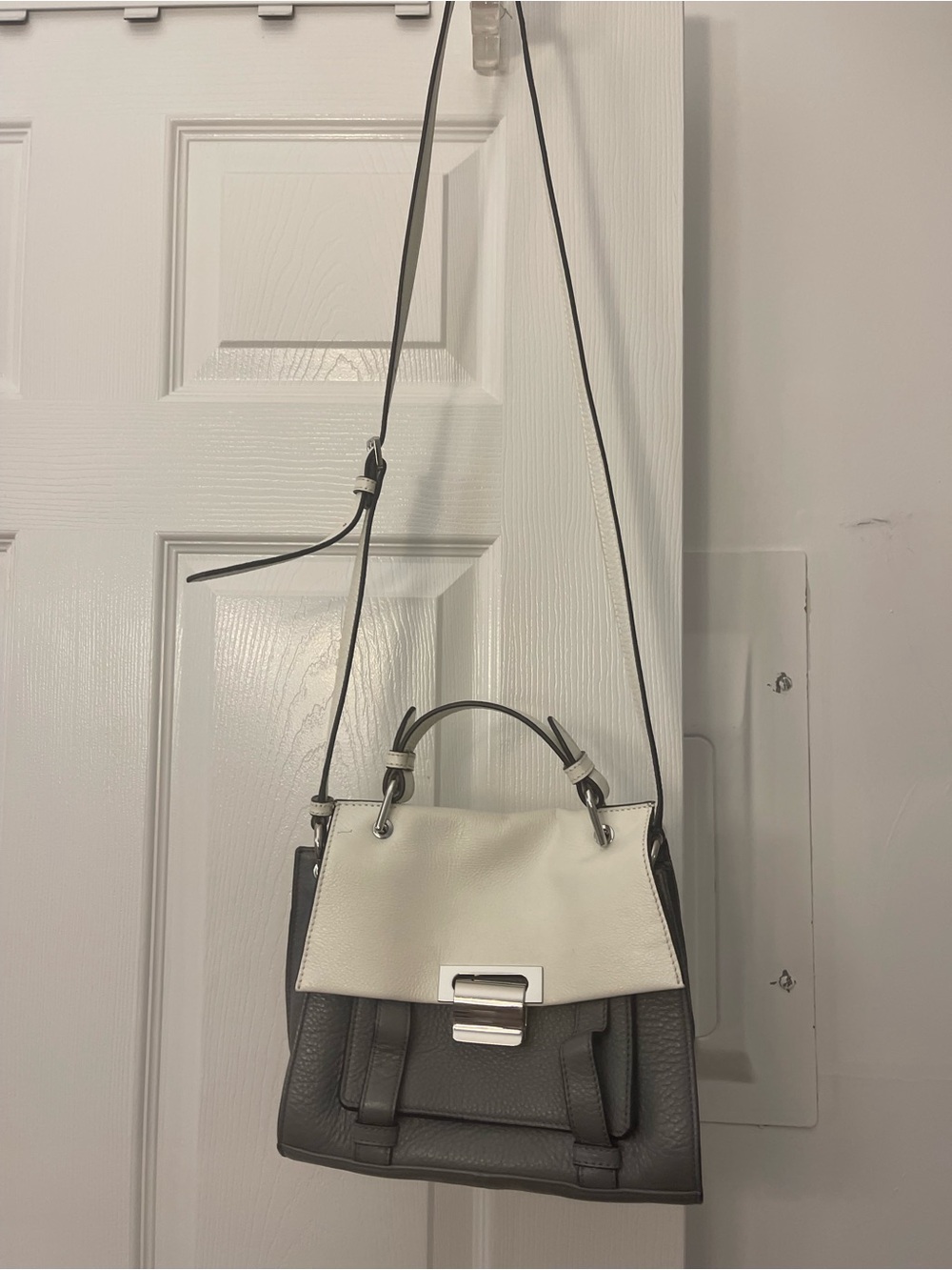 Ivanka Trump Two-Tone White and Gray Top-Handle Crossbody Bag